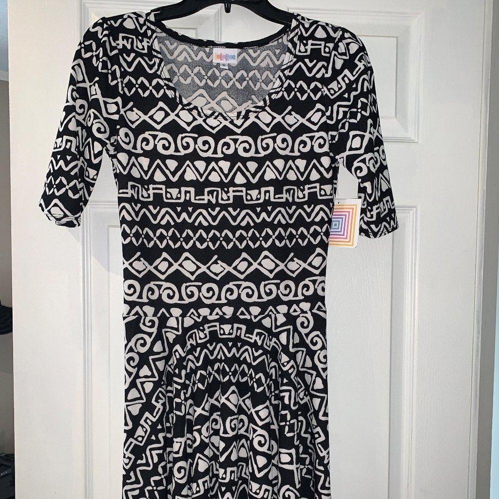 LuLaRoe Nicole Dress Size S White & Black